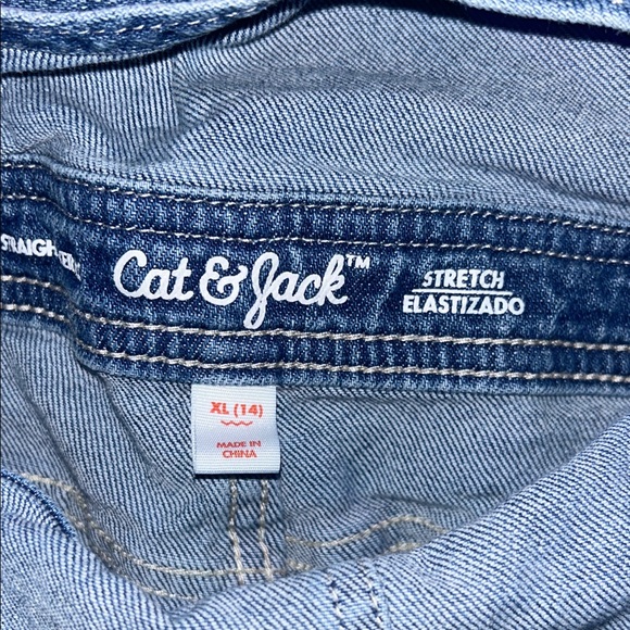 Cat & Jack Blue Stretch Denim Overalls - Picture 2 of 6